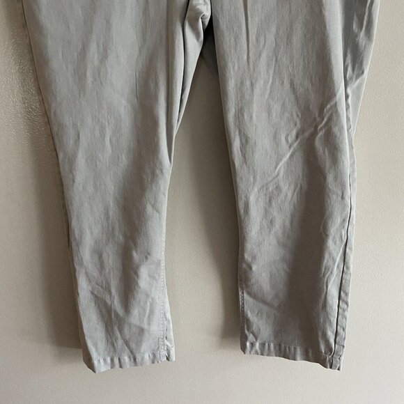 LC Lauren Conrad Wmn 18 Gray Twill Belted High-Rise Slim Straight Ankle Pant NWT - Picture 2 of 11
